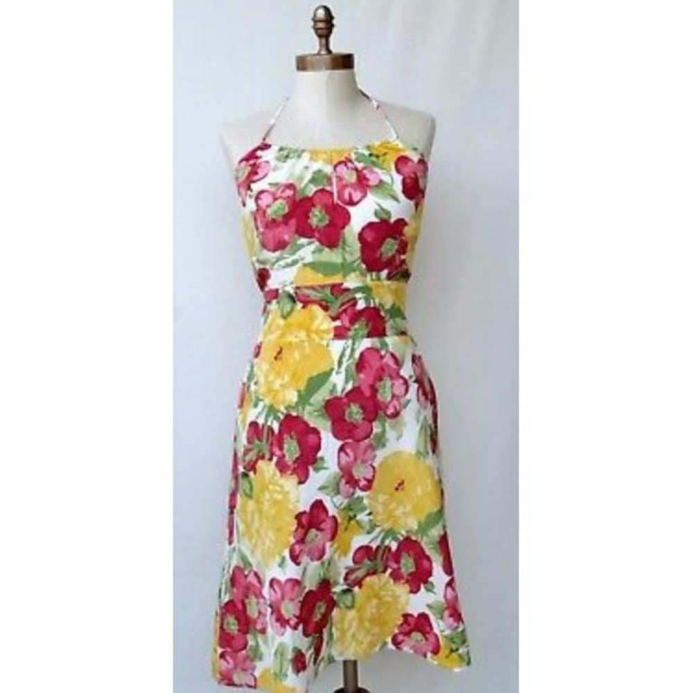LOFT Silk Floral Halter Dress